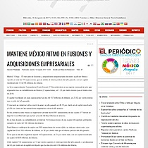 Mantiene Mxico ritmo en fusiones y adquisiciones empresariales